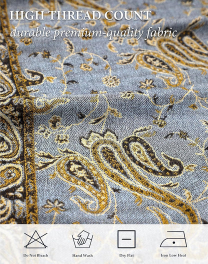 Achillea Reversible Paisley Pashmina Rave Scarf – Exotic Indian Shawls and Wraps for Evening Dresses, Festivals, All Seasons - Colors A