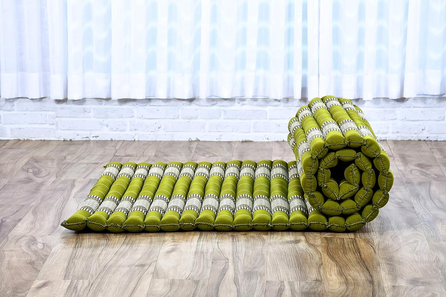 Leewadee - Kapok Roll Mat – Handcrafted Folding Sleep & Relaxation Mattress from Thailand, Ideal as Guest Bed, Camping Mat, Yoga Mat or Traditional Futon, 75 x 39 inches, Anthracite