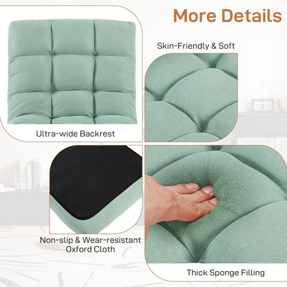 Floor Chair with Back Support Folding Chair with 6 Adjustable Position, Padded Sleeper Bed, Floor Gaming Chair, Meditation Chair for Adults