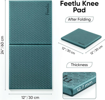 Yoga Knee Pad Cushion Exercise Knee Pad Folding, 1/2" Thick 24"x12" Eliminate Pain During Yoga or Exercise Workout– Extra Thick Padding& Support for Yoga Pilates, Fitness Exercise