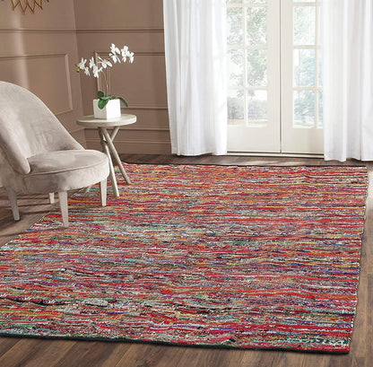 Ramanta Home 100% Cotton Chindi Hosiery Rug 24x36 Inch - Dark Multi, Farmhouse Reversible Soft Bohemeian Rugs Ideal for Entryways, Kitchen, Bedroom | Durable Lightweight Handmade Accent Doormat