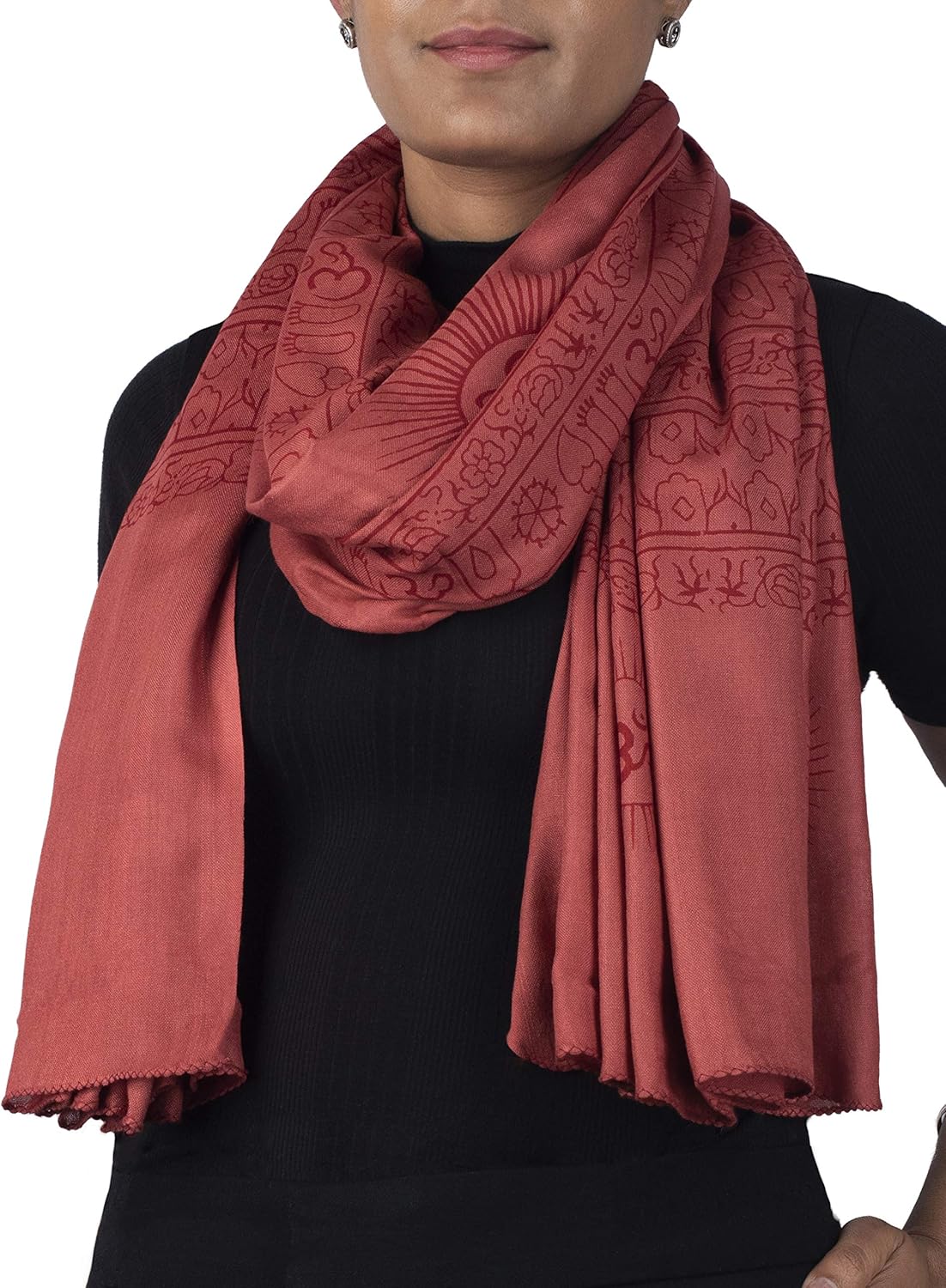 Yoga Scarf Meditation Shawl Large Wrap Hindu Prayer Stole OM print