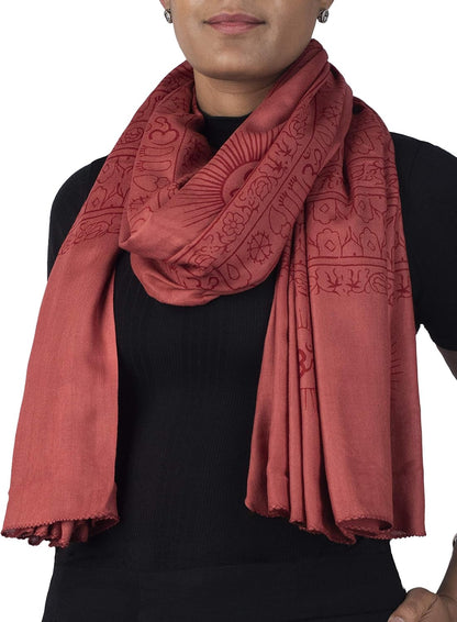 Yoga Scarf Meditation Shawl Large Wrap Hindu Prayer Stole OM print