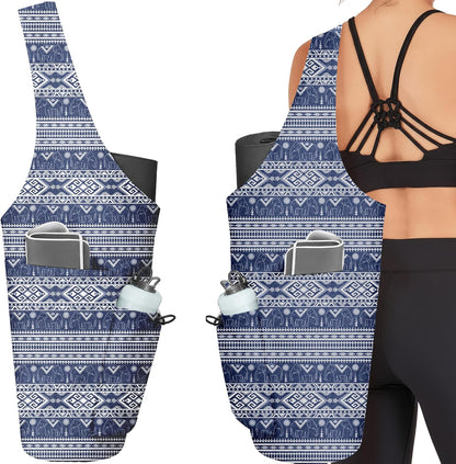 Yoga Bag for Women, Large Yoga Mat Bag Tote Carrier with Wet Dry Pocket, Water Bottle Holder & Adjustable Strap, Fits 1/2" Thick Yoga Mat for Gym, Pilates, Travel, Work
