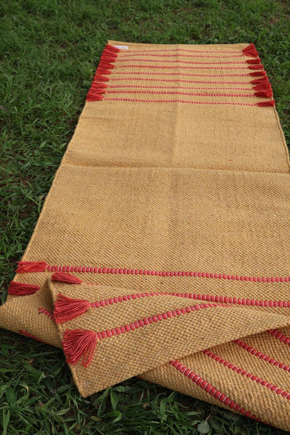 Cotton Organic Yoga Mat - Eco-Friendly Hand-Woven Rug - Handloom Foldable Yoga Mat for Everyday Fitness Maditation Rug - (24”x72”)