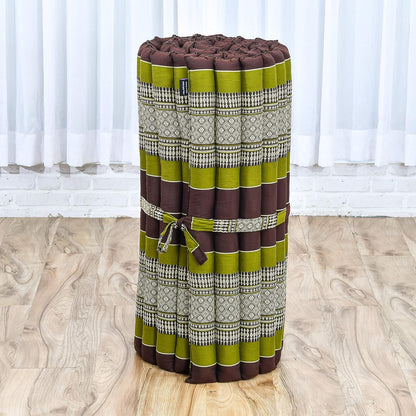 Leewadee - Kapok Roll Mat – Handcrafted Folding Sleep & Relaxation Mattress from Thailand, Ideal as Guest Bed, Camping Mat, Yoga Mat or Traditional Futon, 75 x 39 inches, Anthracite