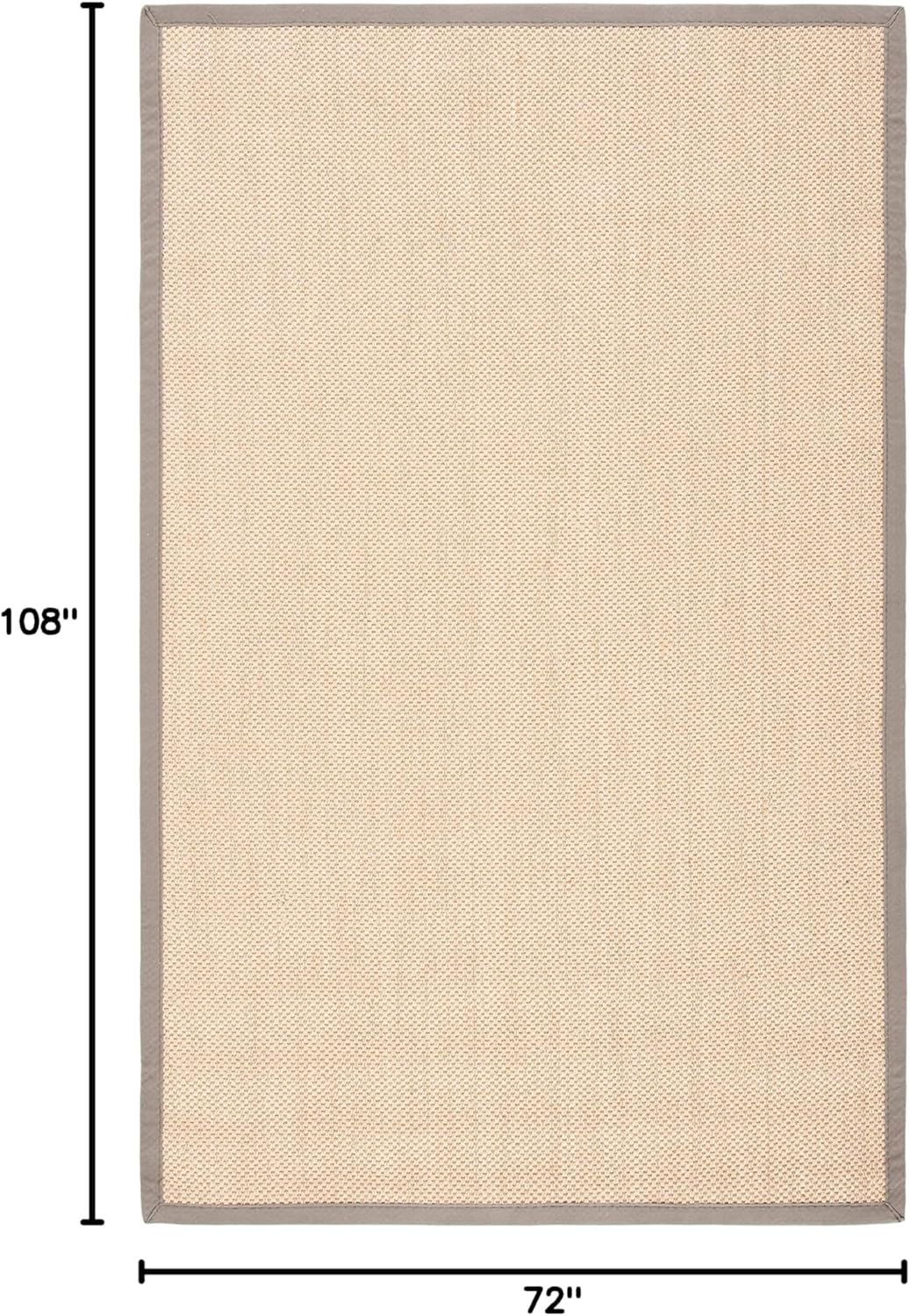 SAFAVIEH Area Rug 11x15 - Natural Fiber Collection - Large - Maize & Linen Color, Sisal, Woven Design with Border (NF141B) - Colors B