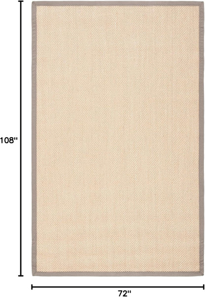 SAFAVIEH Area Rug 11x15 - Natural Fiber Collection - Large - Maize & Linen Color, Sisal, Woven Design with Border (NF141B) - Colors B