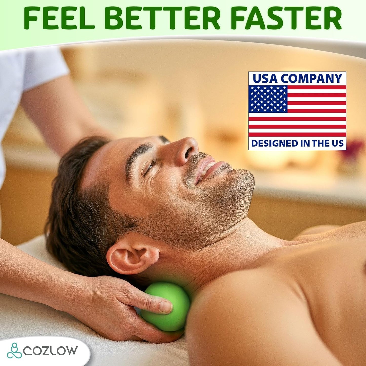 COZLOW Double Lacrosse Silicone Massage Ball - Cobalt Blue - Peanut Trigger Point Roller for Mobility, Deep Tissue Therapy, Myofascial Release - Acupressure Tool for Muscle Pain Relief