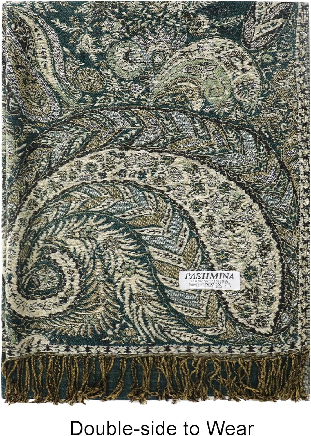 vimate Silky Paisley Pashmina Shawl Scarf-Women's Soft Double-side Jacquard Pashminas Wrap for Evening Dress Travel Shawl
