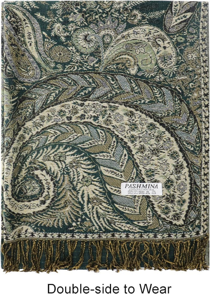 vimate Silky Paisley Pashmina Shawl Scarf-Women's Soft Double-side Jacquard Pashminas Wrap for Evening Dress Travel Shawl