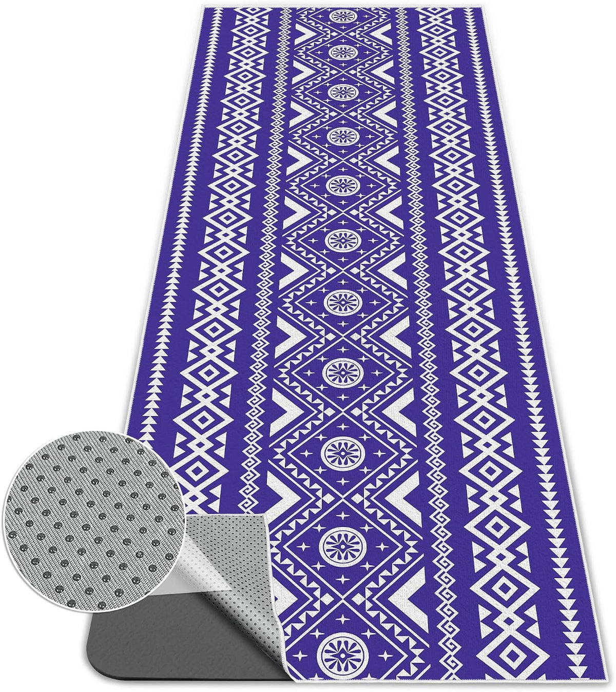 Yoga Towel,Absorbent Yoga Mat Towel for Hot Yoga Non Slip,Stylish Prints,Ideal for Workouts,Hot Yoga,Bikram,Pilates Equipment,72 x 27 in,Gradient Mandala - Colors A
