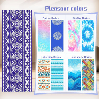 Yoga Towel,Absorbent Yoga Mat Towel for Hot Yoga Non Slip,Stylish Prints,Ideal for Workouts,Hot Yoga,Bikram,Pilates Equipment,72 x 27 in,Gradient Mandala - Colors A