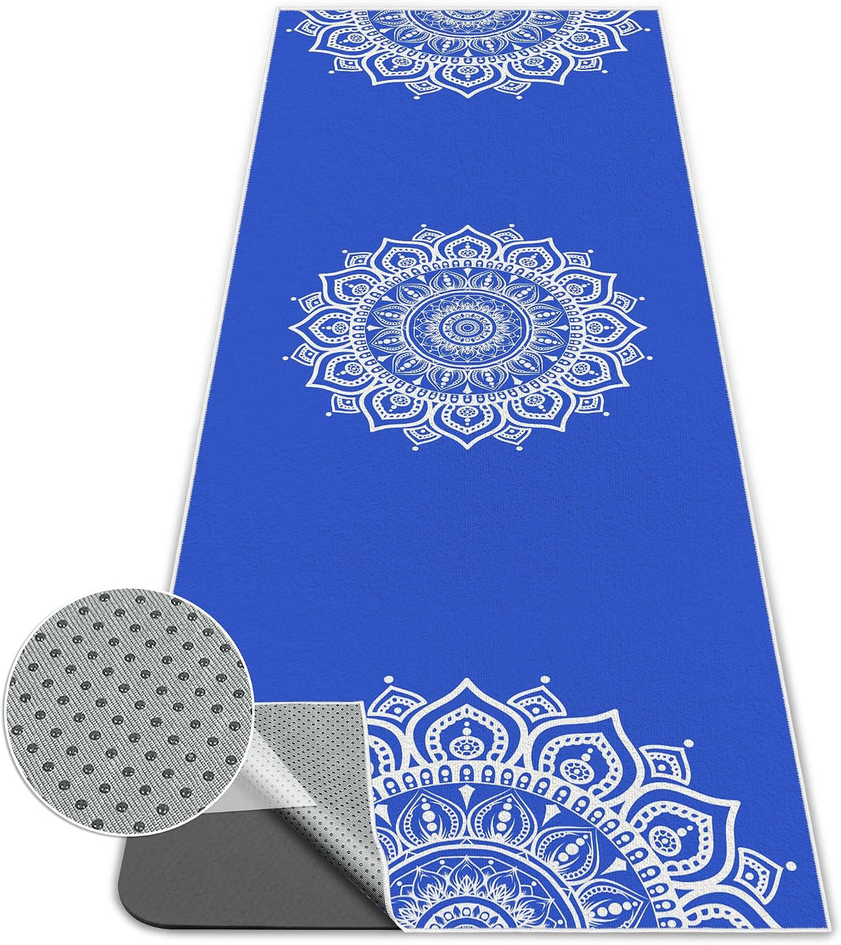 Yoga Towel,Absorbent Yoga Mat Towel for Hot Yoga Non Slip,Stylish Prints,Ideal for Workouts,Hot Yoga,Bikram,Pilates Equipment,72 x 27 in,Gradient Mandala - Colors A