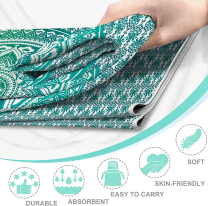 Yoga Towel,Absorbent Yoga Mat Towel for Hot Yoga Non Slip,Stylish Prints,Ideal for Workouts,Hot Yoga,Bikram,Pilates Equipment,72 x 27 in,Gradient Mandala - Colors A
