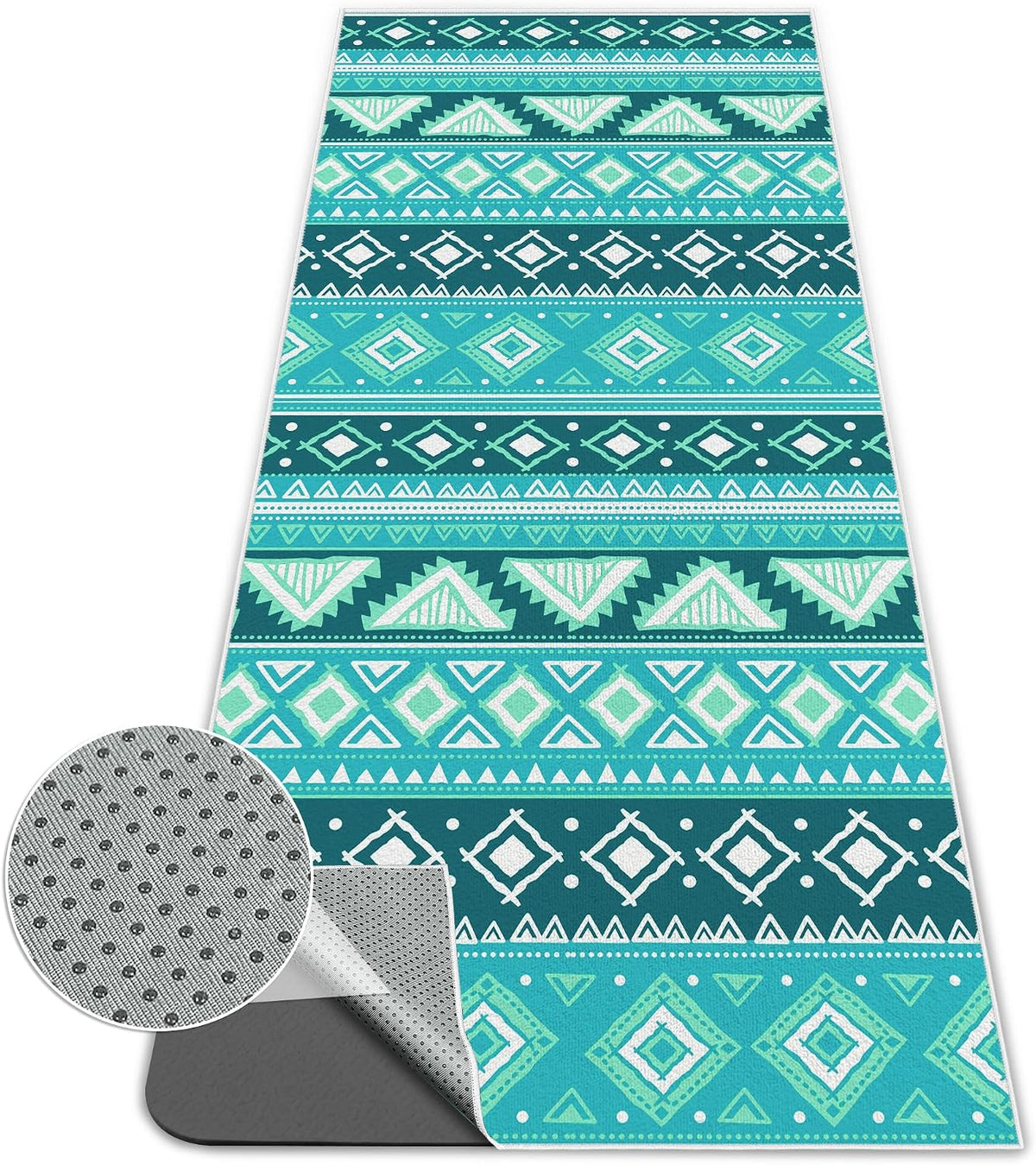 Yoga Towel,Absorbent Yoga Mat Towel for Hot Yoga Non Slip,Stylish Prints,Ideal for Workouts,Hot Yoga,Bikram,Pilates Equipment,72 x 27 in,Gradient Mandala - Colors A