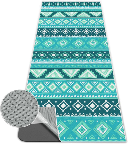 Yoga Towel,Absorbent Yoga Mat Towel for Hot Yoga Non Slip,Stylish Prints,Ideal for Workouts,Hot Yoga,Bikram,Pilates Equipment,72 x 27 in,Gradient Mandala - Colors A