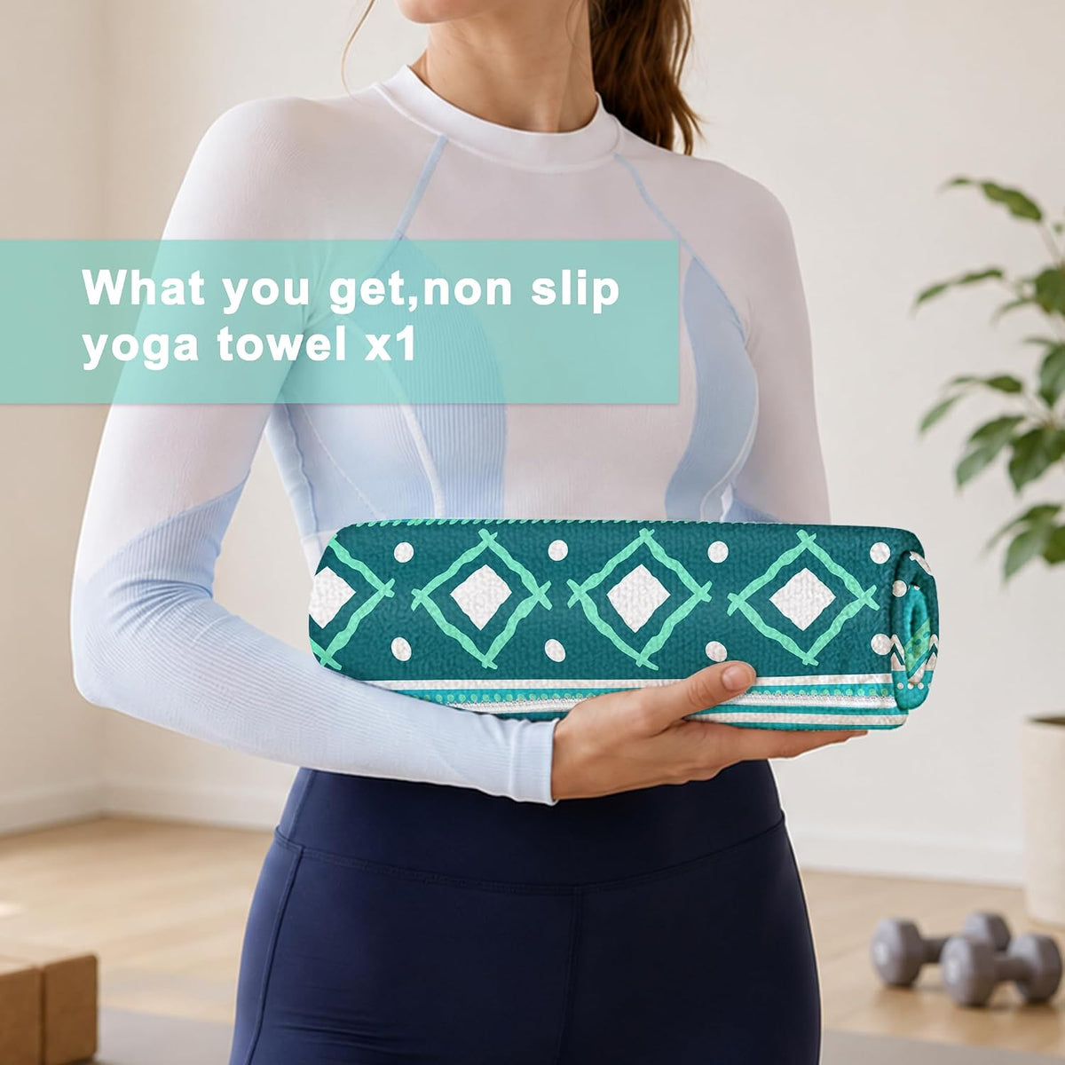Yoga Towel,Absorbent Yoga Mat Towel for Hot Yoga Non Slip,Stylish Prints,Ideal for Workouts,Hot Yoga,Bikram,Pilates Equipment,72 x 27 in,Gradient Mandala - Colors A