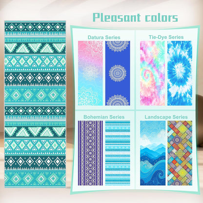 Yoga Towel,Absorbent Yoga Mat Towel for Hot Yoga Non Slip,Stylish Prints,Ideal for Workouts,Hot Yoga,Bikram,Pilates Equipment,72 x 27 in,Gradient Mandala - Colors A
