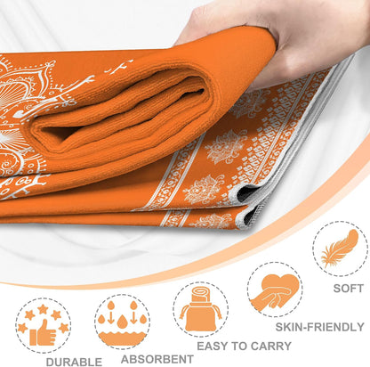 Yoga Towel,Absorbent Yoga Mat Towel for Hot Yoga Non Slip,Stylish Prints,Ideal for Workouts,Hot Yoga,Bikram,Pilates Equipment,72 x 27 in,Gradient Mandala - Colors A