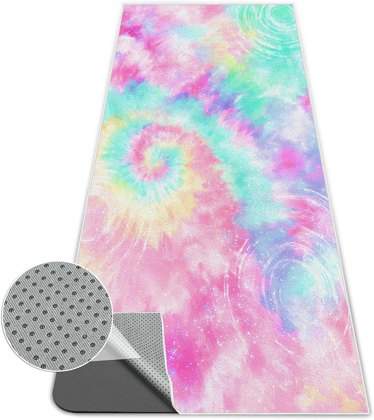 Yoga Towel,Absorbent Yoga Mat Towel for Hot Yoga Non Slip,Stylish Prints,Ideal for Workouts,Hot Yoga,Bikram,Pilates Equipment,72 x 27 in,Gradient Mandala - Colors A
