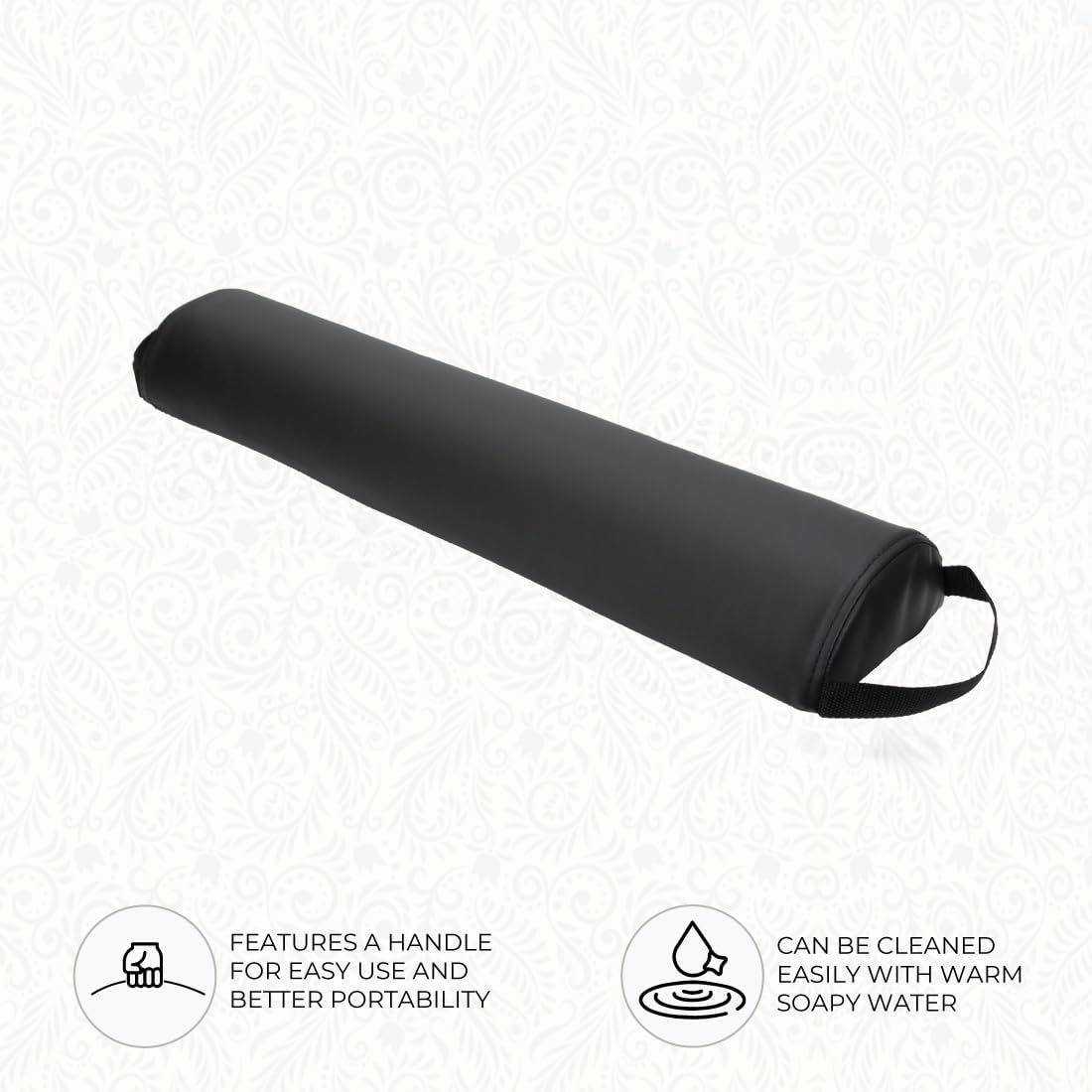 ForPro Half Round Massage Table Bolster Pillow, 26" L x 6" W x 3" H, Black