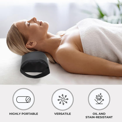 ForPro Half Round Massage Table Bolster Pillow, 26" L x 6" W x 3" H, Black