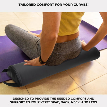 ForPro Half Round Massage Table Bolster Pillow, 26" L x 6" W x 3" H, Black
