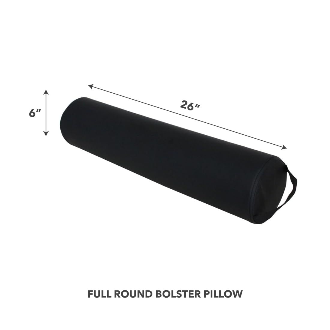 ForPro Half Round Massage Table Bolster Pillow, 26" L x 6" W x 3" H, Black