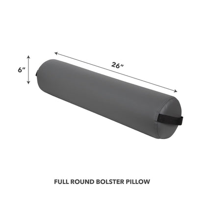 ForPro Half Round Massage Table Bolster Pillow, 26" L x 6" W x 3" H, Black