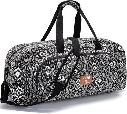 Yoga Mat Bag for Women Men Large Canvas Yoga Bag Gym Tote