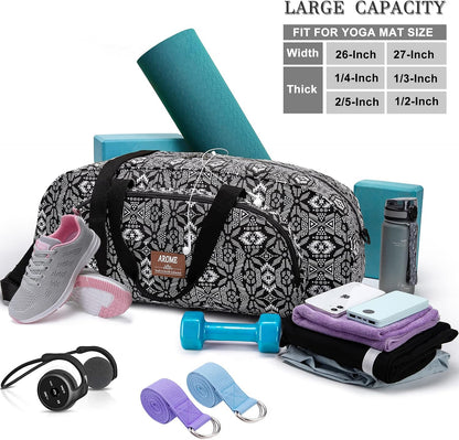 Yoga Mat Bag for Women Men Large Canvas Yoga Bag Gym Tote