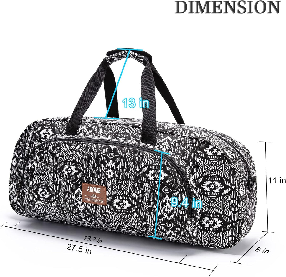Yoga Mat Bag for Women Men Large Canvas Yoga Bag Gym Tote