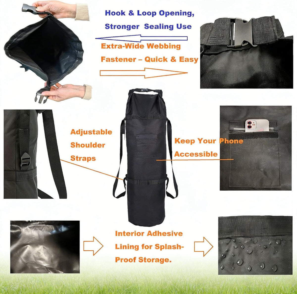 XXL(53" X 11.8") Camping Storage Bag,600D Oxford Fabric Gear Bag with Adjustable Shoulder Straps & Hook Loop Closure & Side Pocket, 2 for Outdoor Camping Hiking Travel(1 Pack)