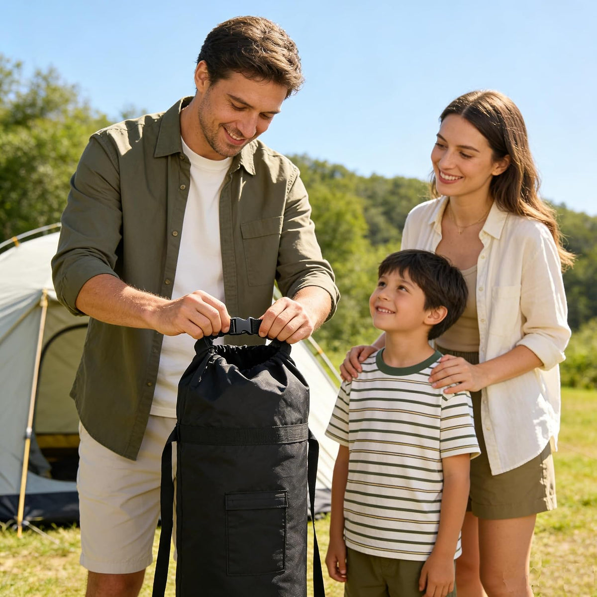 XXL(53" X 11.8") Camping Storage Bag,600D Oxford Fabric Gear Bag with Adjustable Shoulder Straps & Hook Loop Closure & Side Pocket, 2 for Outdoor Camping Hiking Travel(1 Pack)