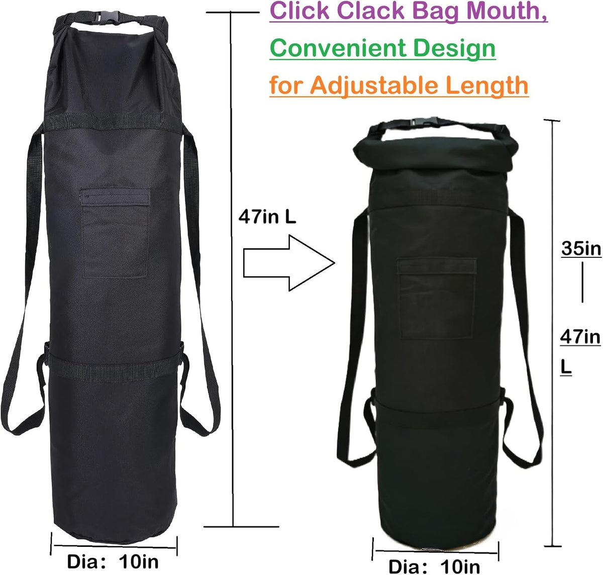 XXL(53" X 11.8") Camping Storage Bag,600D Oxford Fabric Gear Bag with Adjustable Shoulder Straps & Hook Loop Closure & Side Pocket, 2 for Outdoor Camping Hiking Travel(1 Pack)