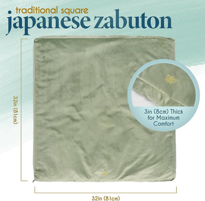 Zabuton Meditation Mat 32x32 Purple Velvet Floor Cushion Seat Yoga