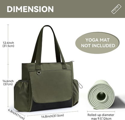 WLLWOO Thick Yoga Mat Bag Women Gym Tote Breathable Mesh Holder Wet Pocket