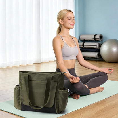 WLLWOO Thick Yoga Mat Bag Women Gym Tote Breathable Mesh Holder Wet Pocket