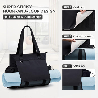 WLLWOO Thick Yoga Mat Bag Women Gym Tote Breathable Mesh Holder Wet Pocket