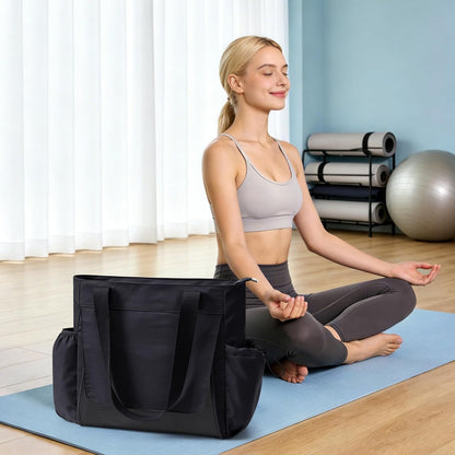 WLLWOO Thick Yoga Mat Bag Women Gym Tote Breathable Mesh Holder Wet Pocket