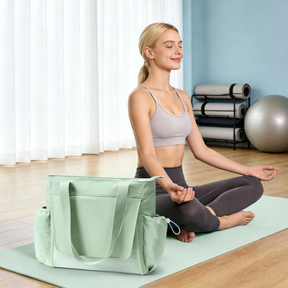 WLLWOO Thick Yoga Mat Bag Women Gym Tote Breathable Mesh Holder Wet Pocket