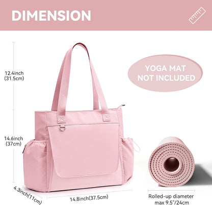 WLLWOO Thick Yoga Mat Bag Women Gym Tote Breathable Mesh Holder Wet Pocket