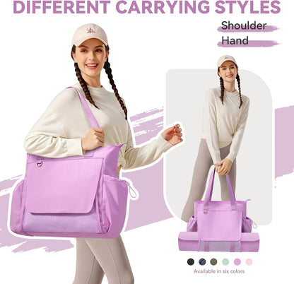 WLLWOO Thick Yoga Mat Bag Women Gym Tote Breathable Mesh Holder Wet Pocket