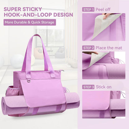 WLLWOO Thick Yoga Mat Bag Women Gym Tote Breathable Mesh Holder Wet Pocket