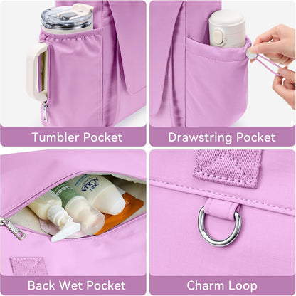 WLLWOO Thick Yoga Mat Bag Women Gym Tote Breathable Mesh Holder Wet Pocket