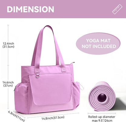 WLLWOO Thick Yoga Mat Bag Women Gym Tote Breathable Mesh Holder Wet Pocket