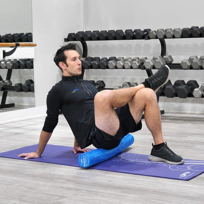 PRO-Roller Soft Density Foam Roller – Round, Short Blue, 18" x 6"