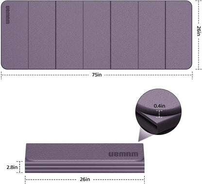 Yoga Mat Thick 10mm, Foldable Yoga Mat 75 x 26 x 0.4 Inches