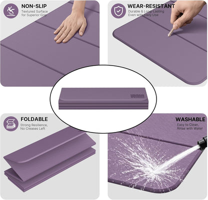Yoga Mat Thick 10mm, Foldable Yoga Mat 75 x 26 x 0.4 Inches
